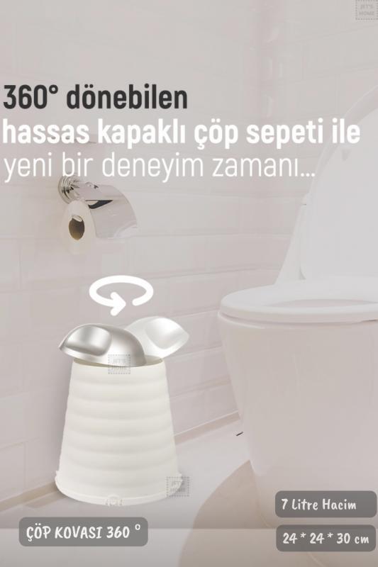 Çöp%20Kovası%207%20Litre%20Hassas%20Kapaklı%20Motek%20360%20Dönen%20Kapaklı%20Çöp%20Kutusu%20Beyaz