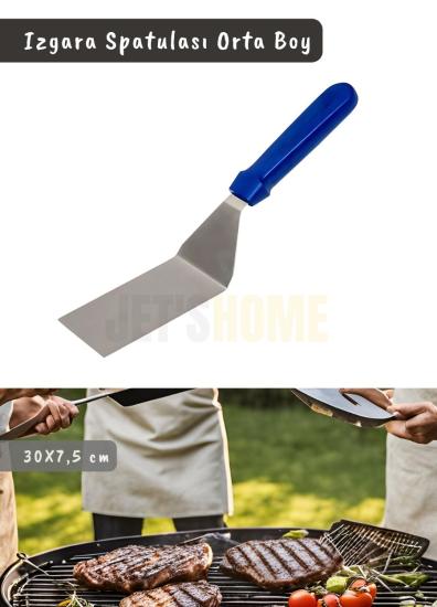 Barbekü Spatulası Paslanmaz Izgara Spatulası 30 cm