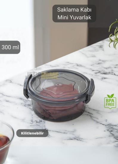 Yuvarlak Saklama Kabı Mini Erzak Kabı 300 ml