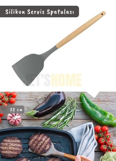 Silikon Servis Spatulası Mutfak Kaşığı 32 cm