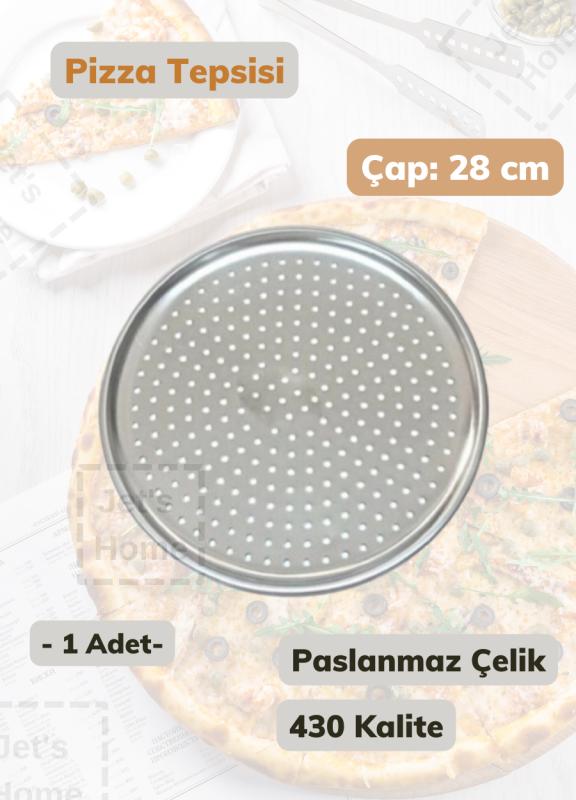 Çelik%20Pizza%20Tepsisi%2028%20cm%20Paslanmaz%20Çelik%20Tepsi